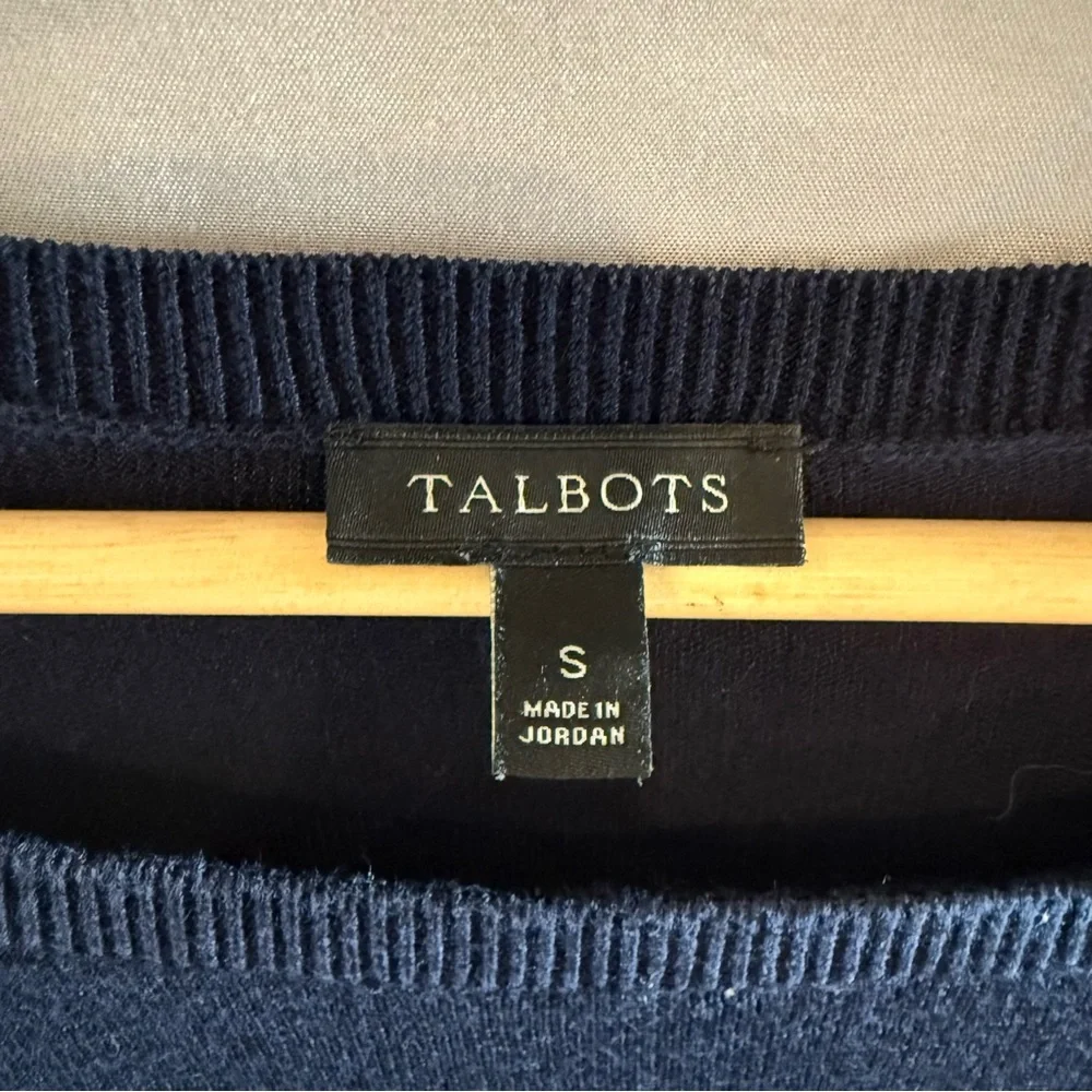 Talbots Red Blue White Striped light weight sweater womens size S Classic